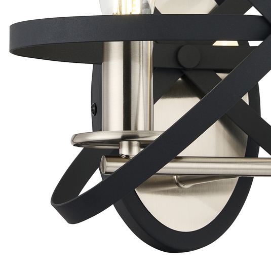 C-Lighting Hoath Wall Lamp, 2 x E14, Anthracite/Satin Nickel - 59791
