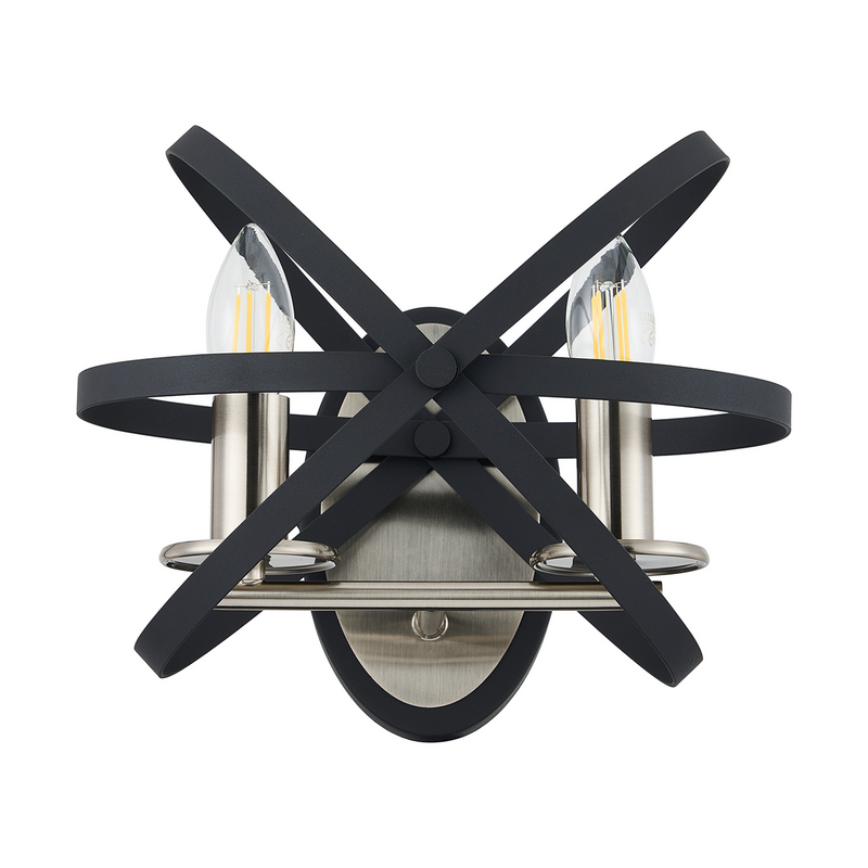 Load image into Gallery viewer, C-Lighting Hoath Wall Lamp, 2 x E14, Anthracite/Satin Nickel - 59791
