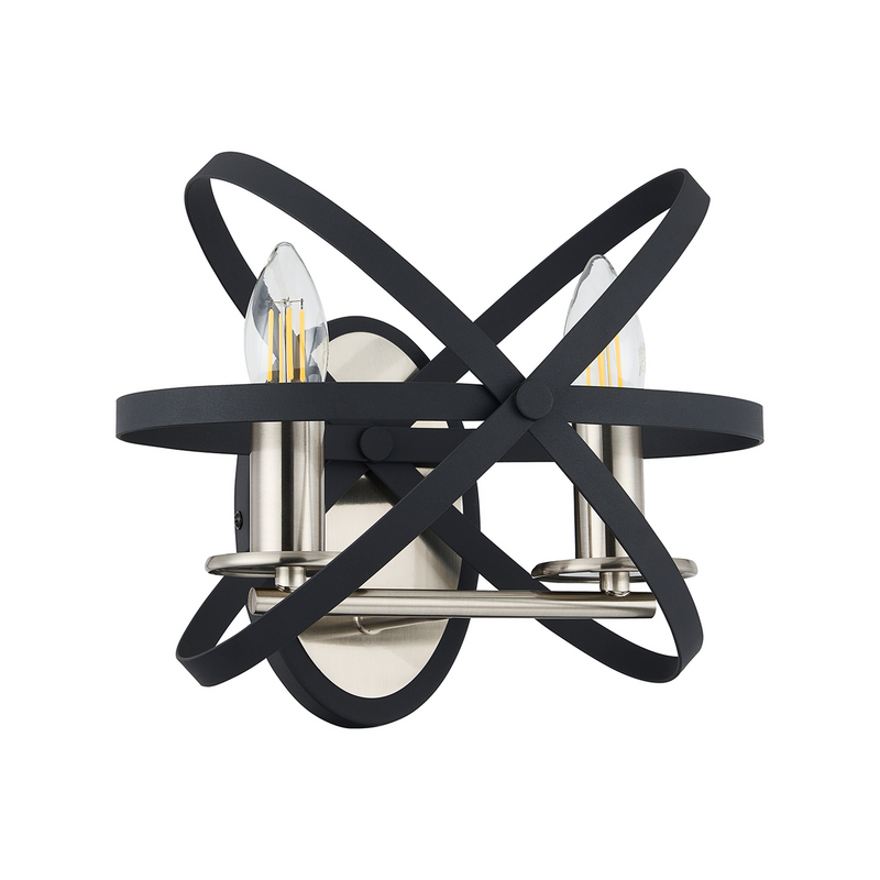 Load image into Gallery viewer, C-Lighting Hoath Wall Lamp, 2 x E14, Anthracite/Satin Nickel - 59791
