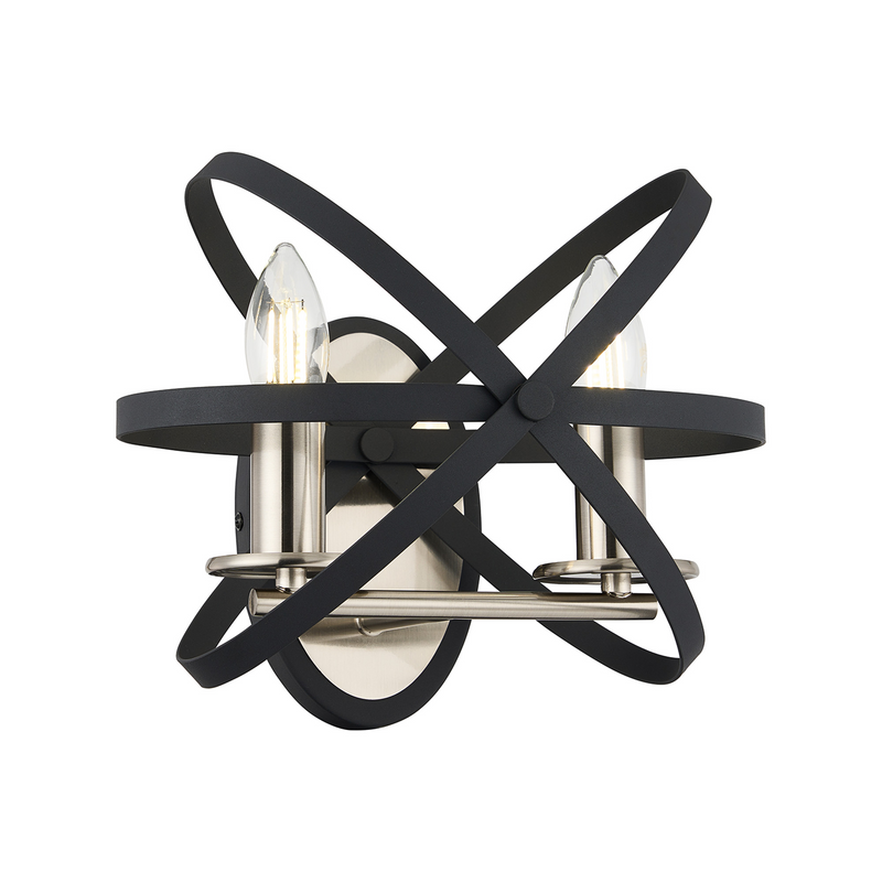 Load image into Gallery viewer, C-Lighting Hoath Wall Lamp, 2 x E14, Anthracite/Satin Nickel - 59791
