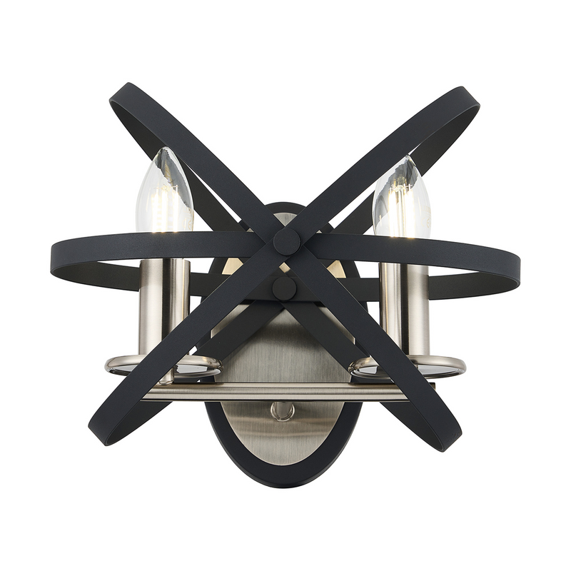 Load image into Gallery viewer, C-Lighting Hoath Wall Lamp, 2 x E14, Anthracite/Satin Nickel - 59791
