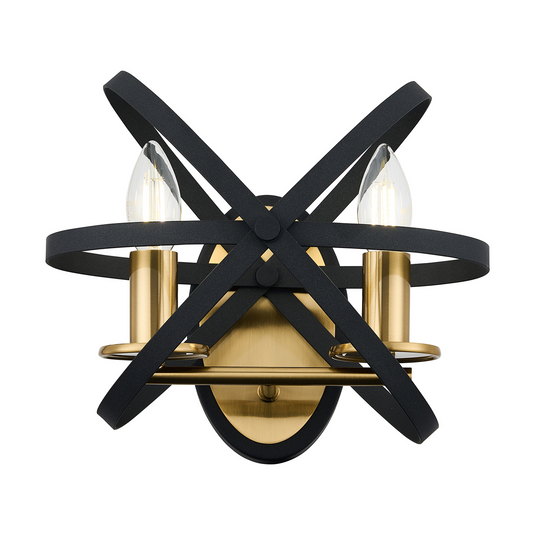 C-Lighting Hoath Wall Lamp, 2 x E14, Black/Gold - 59792