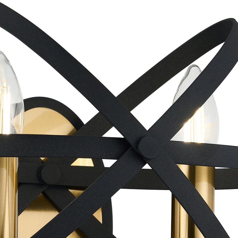 Load image into Gallery viewer, C-Lighting Hoath Wall Lamp, 2 x E14, Black/Gold - 59792
