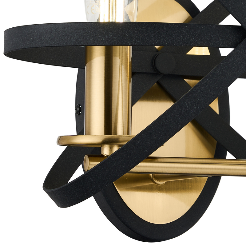 Load image into Gallery viewer, C-Lighting Hoath Wall Lamp, 2 x E14, Black/Gold - 59792
