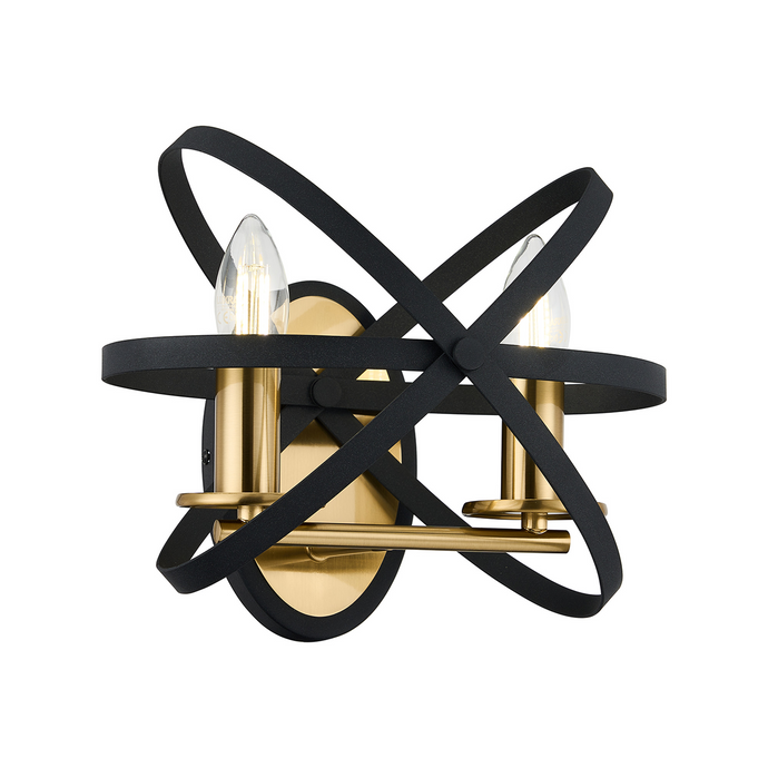 C-Lighting Hoath Wall Lamp, 2 x E14, Black/Gold - 59792