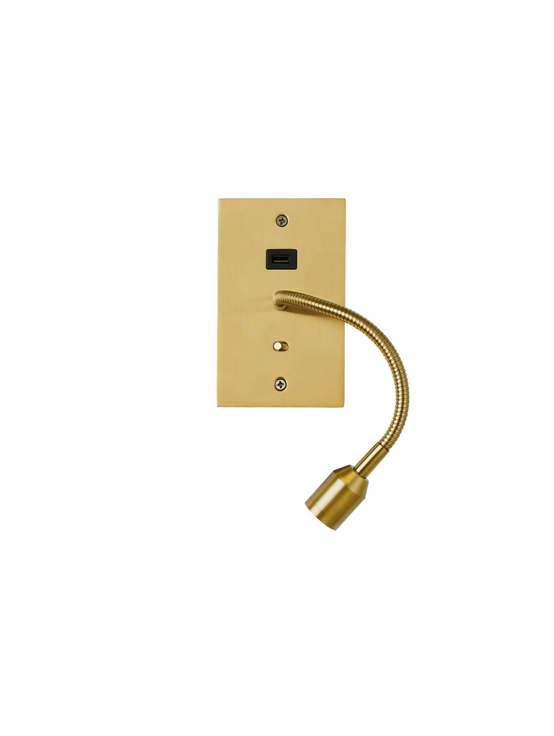 Load image into Gallery viewer, C-Lighting Macbeth Wall Lamp, 1 Light Adjustable Switched, 1 x 3W LED, 3000K, 270lm, Aged Brass, 3yrs Warranty - 59793
