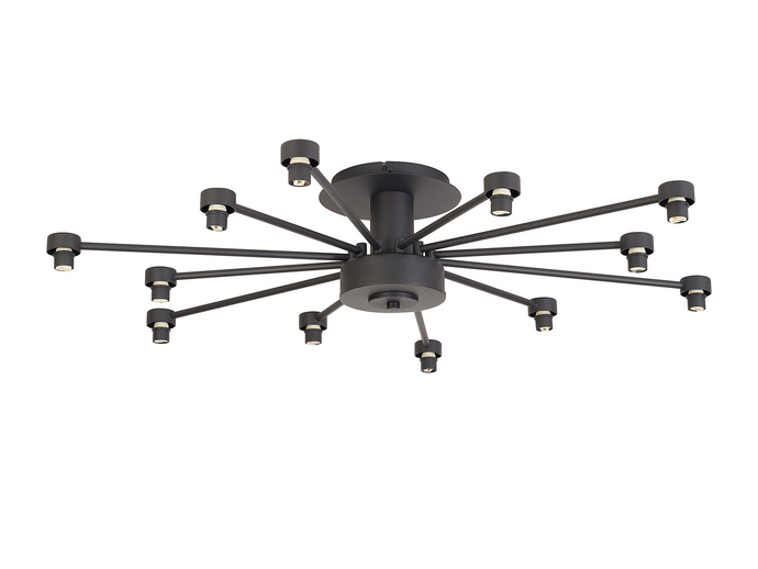 C-Lighting Capel Satin Black 12 Light G9 Universal Semi Flush Light, Suitable For A Vast Selection Of Glass Shades - 59805