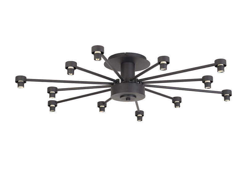 Load image into Gallery viewer, C-Lighting Capel Satin Black 12 Light G9 Universal Semi Flush Light, Suitable For A Vast Selection Of Glass Shades - 59805
