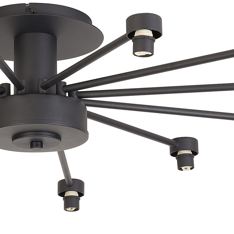 Load image into Gallery viewer, C-Lighting Capel Satin Black 12 Light G9 Universal Semi Flush Light, Suitable For A Vast Selection Of Glass Shades - 59805
