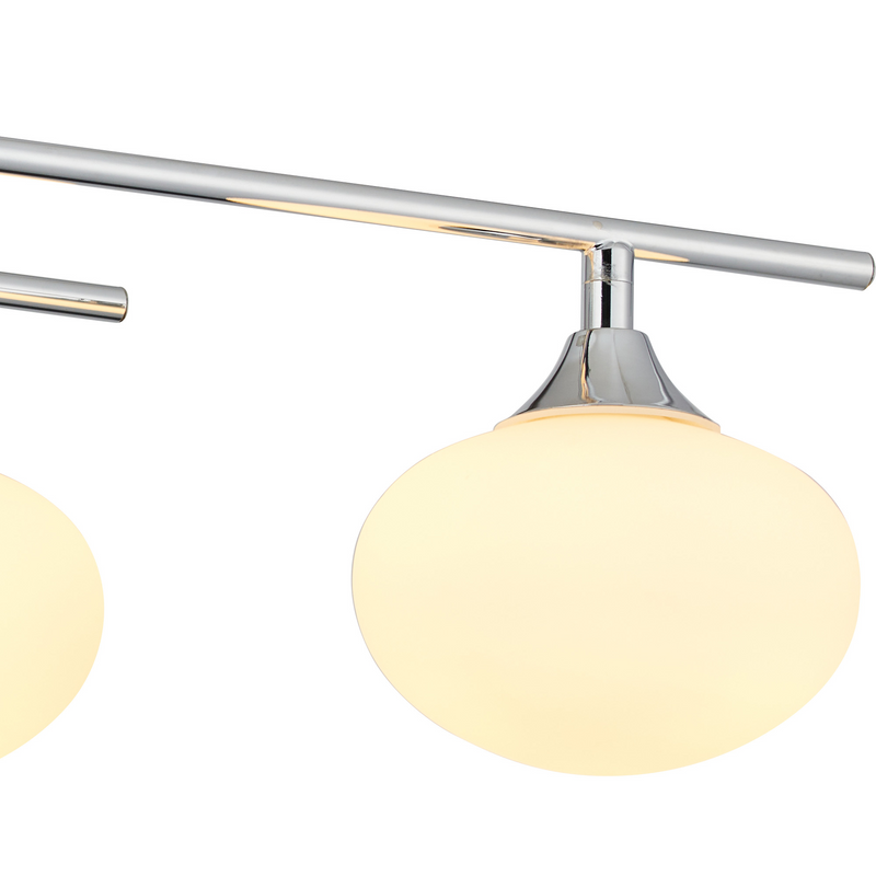 Load image into Gallery viewer, C-Lighting Abbots Flush Ceiling, 6 Light G9, IP44, Polished Chrome/Opal Glass - 59807
