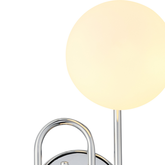 C-Lighting Abbots Wall Lamp, 2 Light G9, IP44, Polished Chrome/Opal Glass - 59809