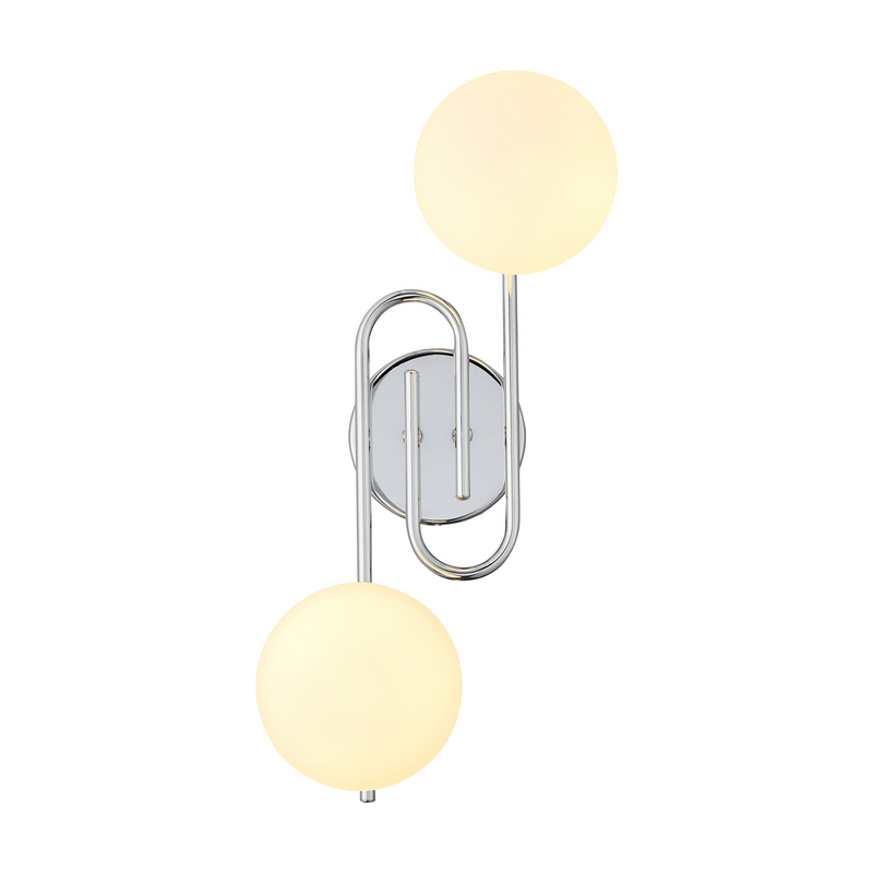 Load image into Gallery viewer, C-Lighting Abbots Wall Lamp, 2 Light G9, IP44, Polished Chrome/Opal Glass - 59809
