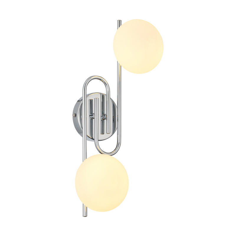 Load image into Gallery viewer, C-Lighting Abbots Wall Lamp, 2 Light G9, IP44, Polished Chrome/Opal Glass - 59809
