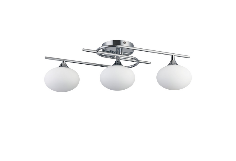 Load image into Gallery viewer, C-Lighting Abbots Flush Ceiling, 3 Light G9, IP44, Polished Chrome/Opal Glass - 59812
