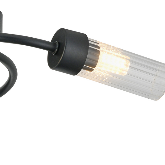 C-Lighting Babeny Flush Ceiling, 3 Light G9, IP44, Satin Black/Clear Glass - 59815
