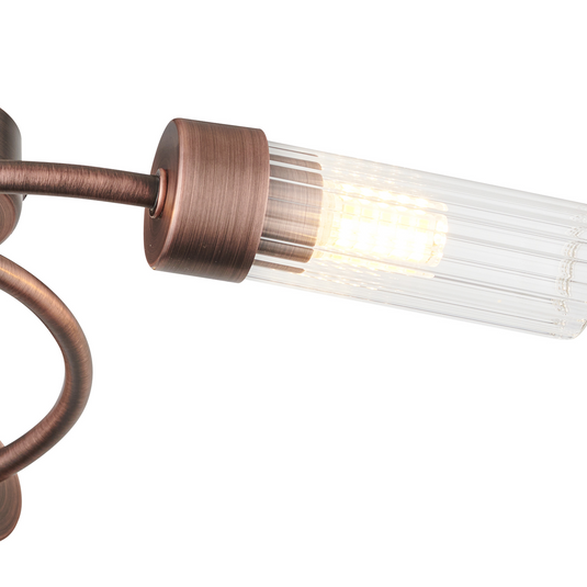 C-Lighting Babeny Flush Ceiling, 3 Light G9, IP44, Bronze/Clear Glass - 59816