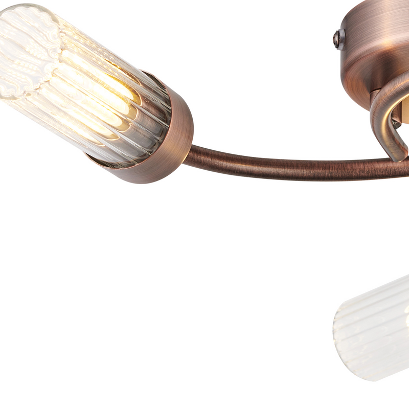 Load image into Gallery viewer, C-Lighting Babeny Flush Ceiling, 3 Light G9, IP44, Bronze/Clear Glass - 59816
