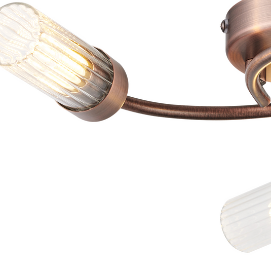 C-Lighting Babeny Flush Ceiling, 3 Light G9, IP44, Bronze/Clear Glass - 59816