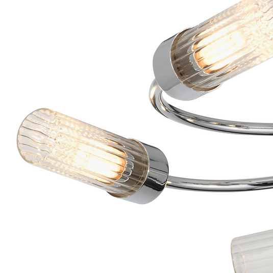 C-Lighting Babeny Flush Ceiling, 5 Light G9, IP44, Polished Chrome/Clear Glass - 59820