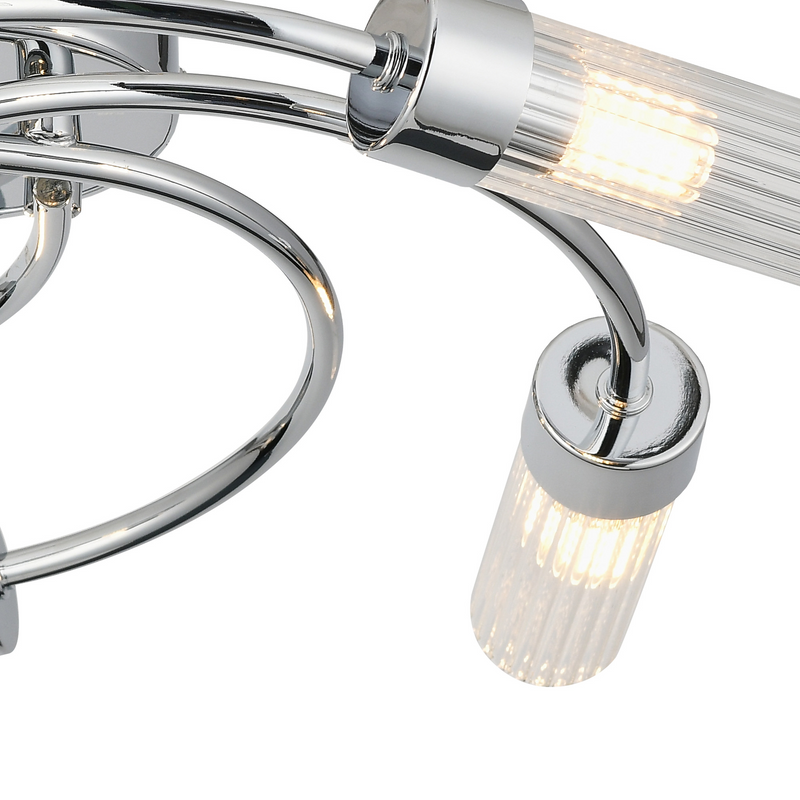 Load image into Gallery viewer, C-Lighting Babeny Flush Ceiling, 5 Light G9, IP44, Polished Chrome/Clear Glass - 59820
