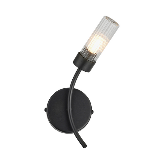 C-Lighting Babeny Right Wall Lamp, 1 Light G9, IP44, Satin Black/Clear Glass - 59822