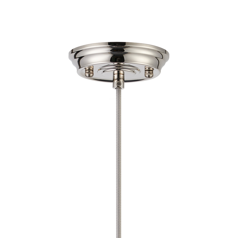Load image into Gallery viewer, C-Lighting Capton Single Pendant With Flower Bud Shade 1 x E27, Polished Nickel/Grey Braided Cable/Smoke - 59829
