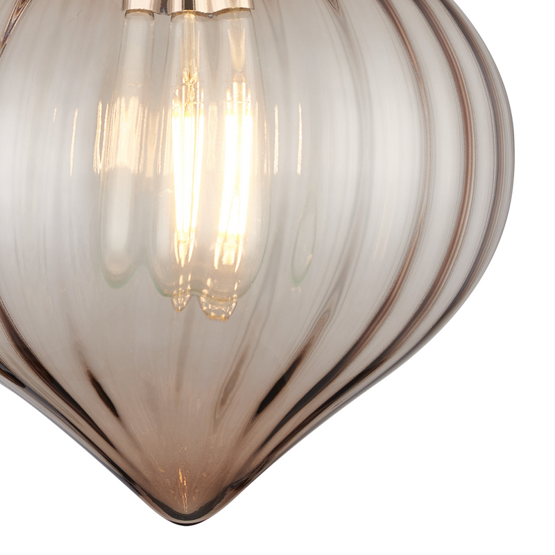 Load image into Gallery viewer, C-Lighting Capton Wall Light With Flower Bud Shade 1 x E27, Polished Nickel/Cognac - 59835
