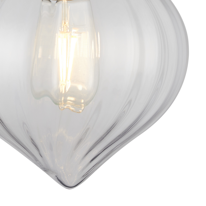 Load image into Gallery viewer, C-Lighting Capton Wall Light With Flower Bud Shade 1 x E27, Polished Nickel/Clear - 59836
