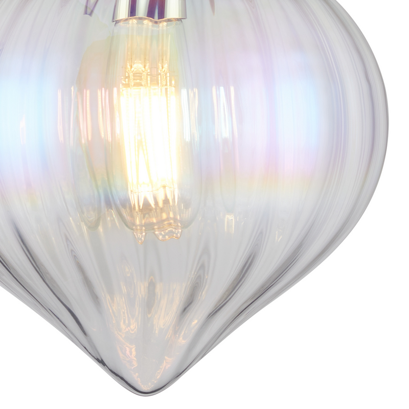 Load image into Gallery viewer, C-Lighting Capton Wall Light With Flower Bud Shade 1 x E27, Polished Nickel/Iridescent Faded - 59837

