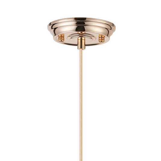 C-Lighting Capton Single Pendant With Flower Bud Shade 1 x E27, French Gold/Gold Braided Cable/Smoke - 59842