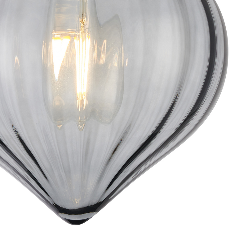 Load image into Gallery viewer, C-Lighting Capton Flush Fitting With Flower Bud Shade 1 x E27, French Gold/Smoke - 59846
