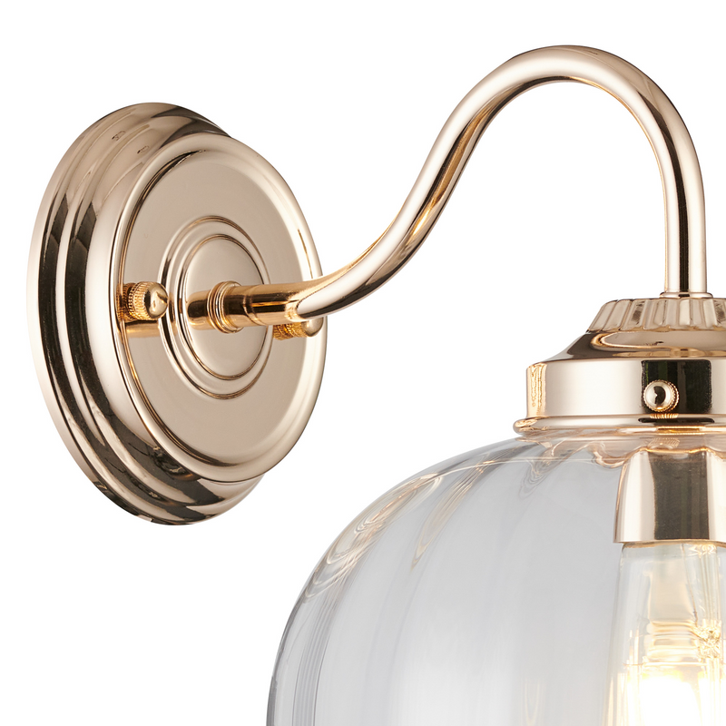 Load image into Gallery viewer, C-Lighting Capton Wall Light With Flower Bud Shade 1 x E27, French Gold/Clear - 59847
