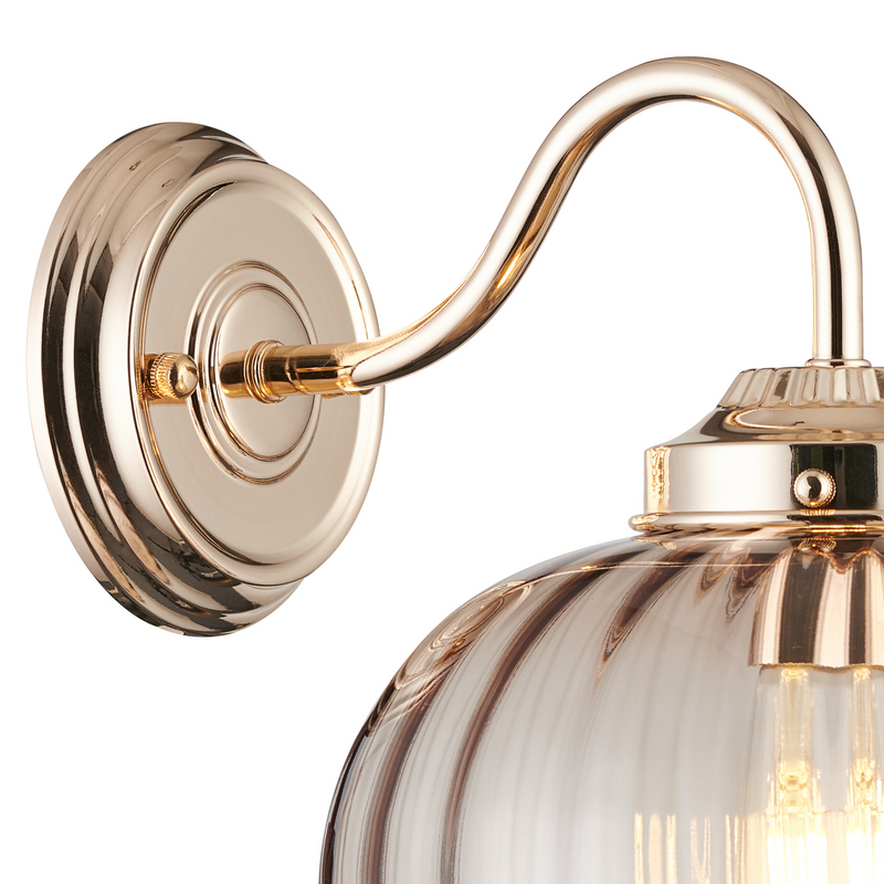 Load image into Gallery viewer, C-Lighting Capton Wall Light With Flower Bud Shade 1 x E27, French Gold/Cognac - 59848
