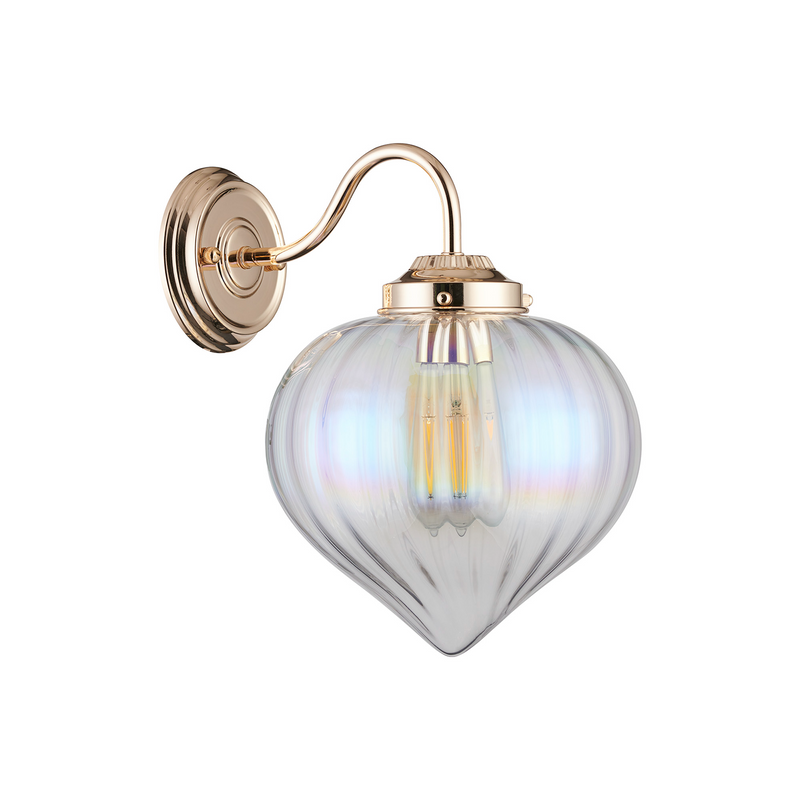 Load image into Gallery viewer, C-Lighting Capton Wall Light With Flower Bud Shade 1 x E27, French Gold/Iridescent - 59849

