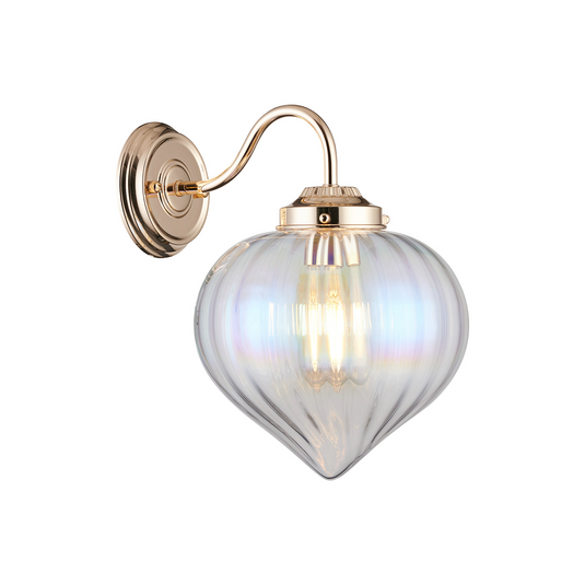 C-Lighting Capton Wall Light With Flower Bud Shade 1 x E27, French Gold/Iridescent - 59849