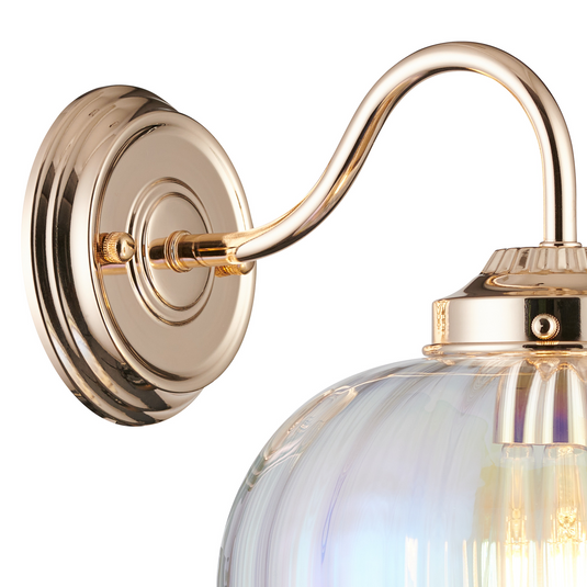 C-Lighting Capton Wall Light With Flower Bud Shade 1 x E27, French Gold/Iridescent - 59849
