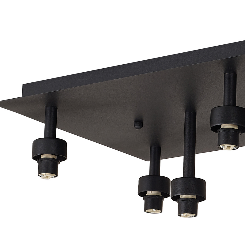 Load image into Gallery viewer, C-Lighting Capel Satin Black Rectangle 8 Light G9 Universal Flush Light, Suitable For A Vast Selection Of Glass Shades - 59852
