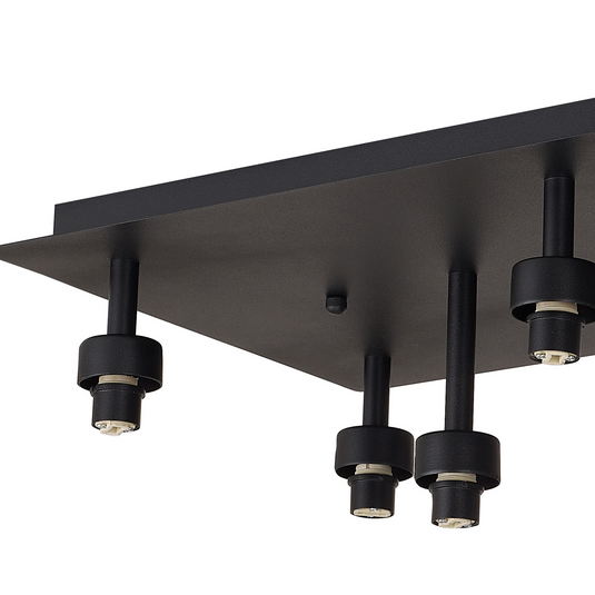 C-Lighting Capel Satin Black Rectangle 8 Light G9 Universal Flush Light, Suitable For A Vast Selection Of Glass Shades - 59852