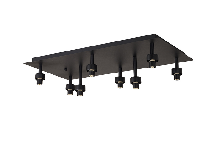 C-Lighting Capel Satin Black Rectangle 8 Light G9 Universal Flush Light, Suitable For A Vast Selection Of Glass Shades - 59852