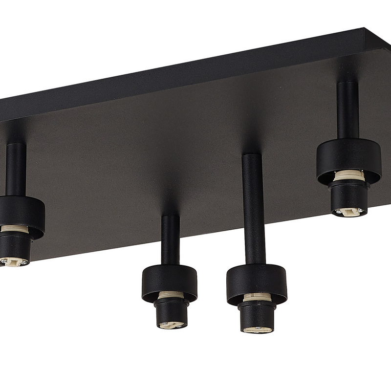 Load image into Gallery viewer, C-Lighting Capel Satin Black Rectangle 8 Light G9 Universal Flush Light, Suitable For A Vast Selection Of Glass Shades - 59852
