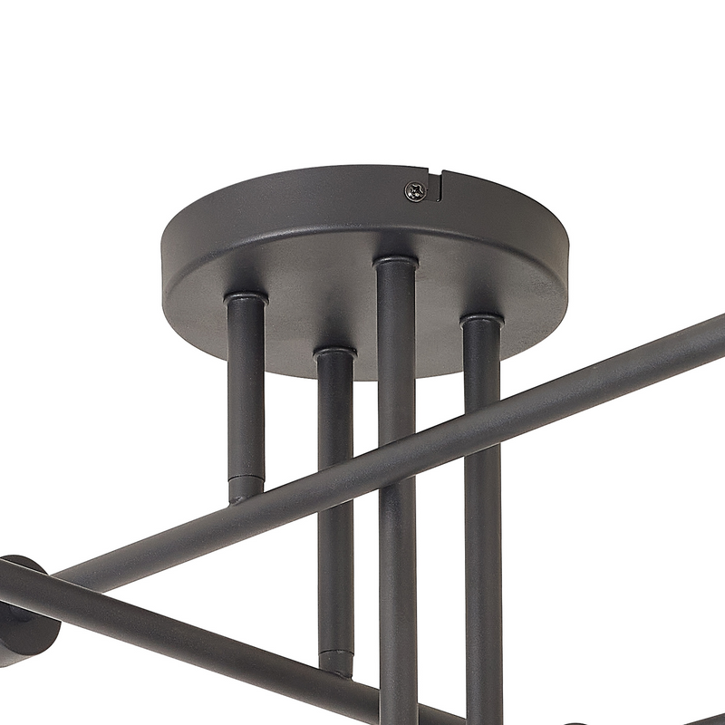 Load image into Gallery viewer, C-Lighting Capel Satin Black 8 Light G9 Universal Semi Flush Light, Suitable For A Vast Selection Of Glass Shades - 59853

