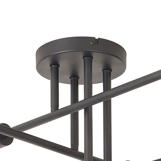 C-Lighting Capel Satin Black 8 Light G9 Universal Semi Flush Light, Suitable For A Vast Selection Of Glass Shades - 59853