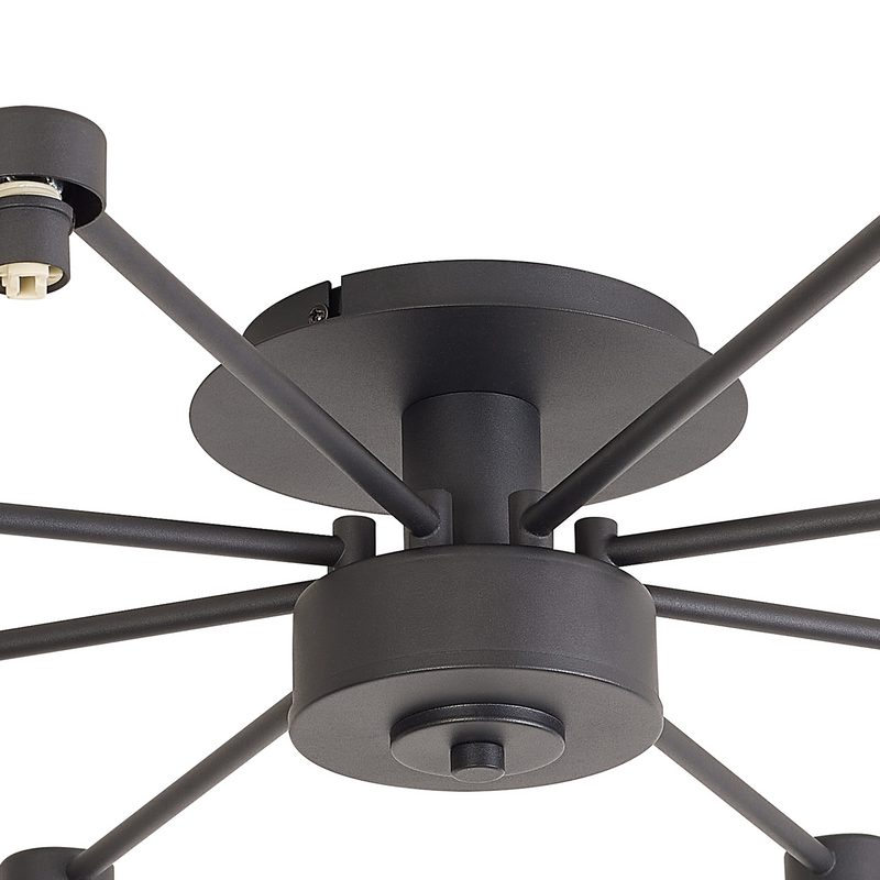 Load image into Gallery viewer, C-Lighting Capel Satin Black 8 Light G9 Universal Semi Flush Light, Suitable For A Vast Selection Of Glass Shades - 59854

