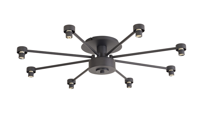 C-Lighting Capel Satin Black 8 Light G9 Universal Semi Flush Light, Suitable For A Vast Selection Of Glass Shades - 59854