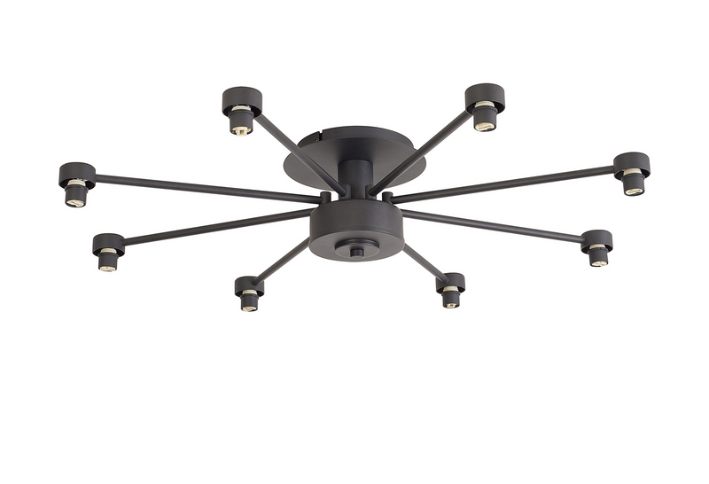 Load image into Gallery viewer, C-Lighting Capel Satin Black 8 Light G9 Universal Semi Flush Light, Suitable For A Vast Selection Of Glass Shades - 59854
