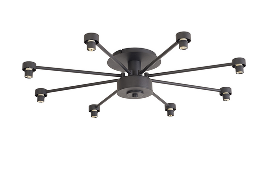 C-Lighting Capel Satin Black 8 Light G9 Universal Semi Flush Light, Suitable For A Vast Selection Of Glass Shades - 59854