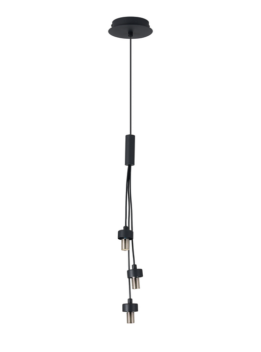 C-Lighting Capel Satin Black 3 Light G9 Universal 2m 1 Drop Cluster Pendant, Suitable For A Vast Selection Of Glass - 59856