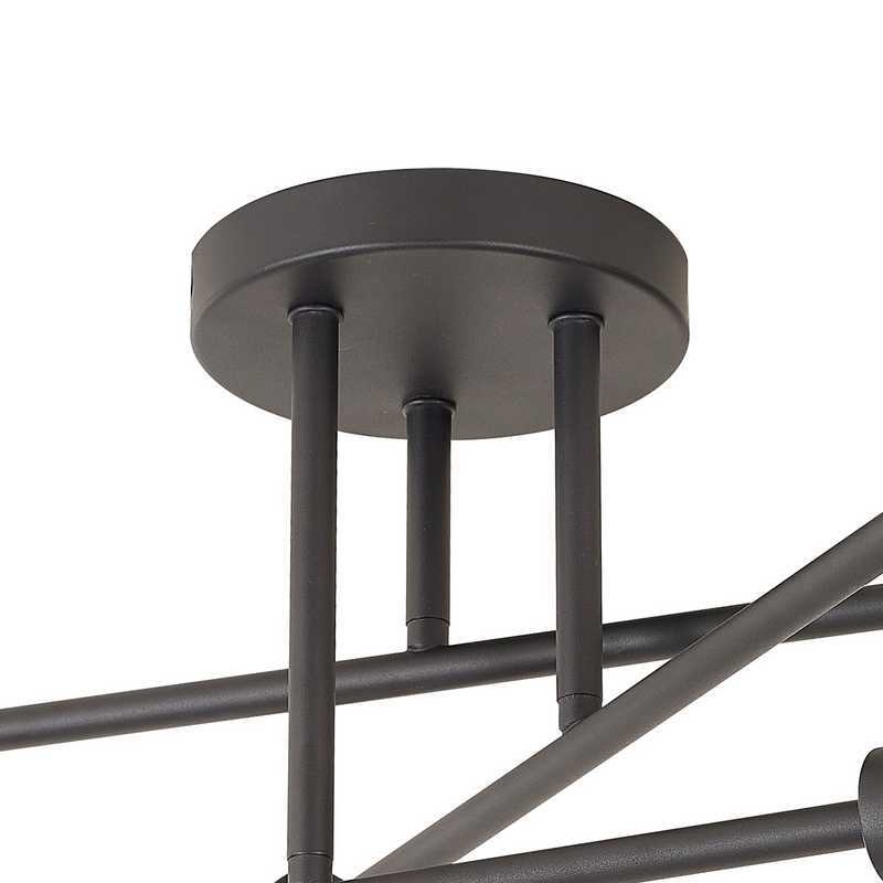 Load image into Gallery viewer, C-Lighting Capel Satin Black 6 Light G9 Universal Crossed Arm Semi Flush Light, Suitable For A Vast Selection Of Glass Shades - 59859
