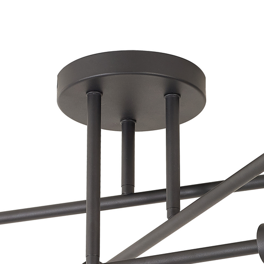 C-Lighting Capel Satin Black 6 Light G9 Universal Crossed Arm Semi Flush Light, Suitable For A Vast Selection Of Glass Shades - 59859