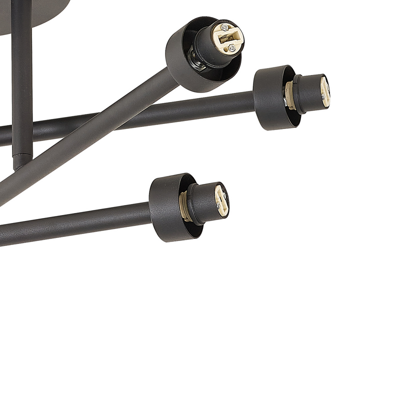 Load image into Gallery viewer, C-Lighting Capel Satin Black 6 Light G9 Universal Crossed Arm Semi Flush Light, Suitable For A Vast Selection Of Glass Shades - 59859
